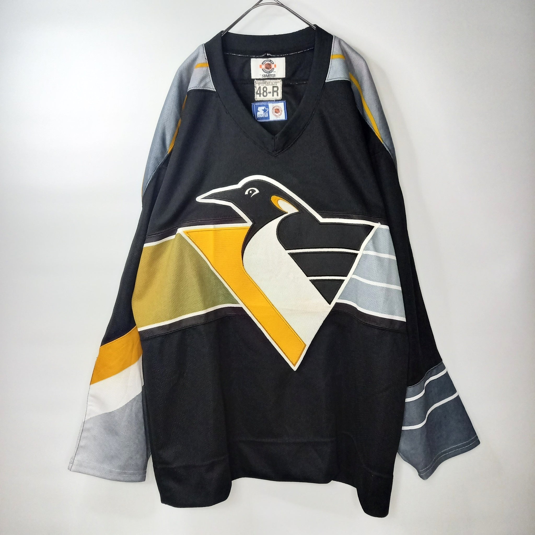STARTER × NHL ペンギンズ ホッケーシャツ ゲームシャツ 刺繍ロゴ 