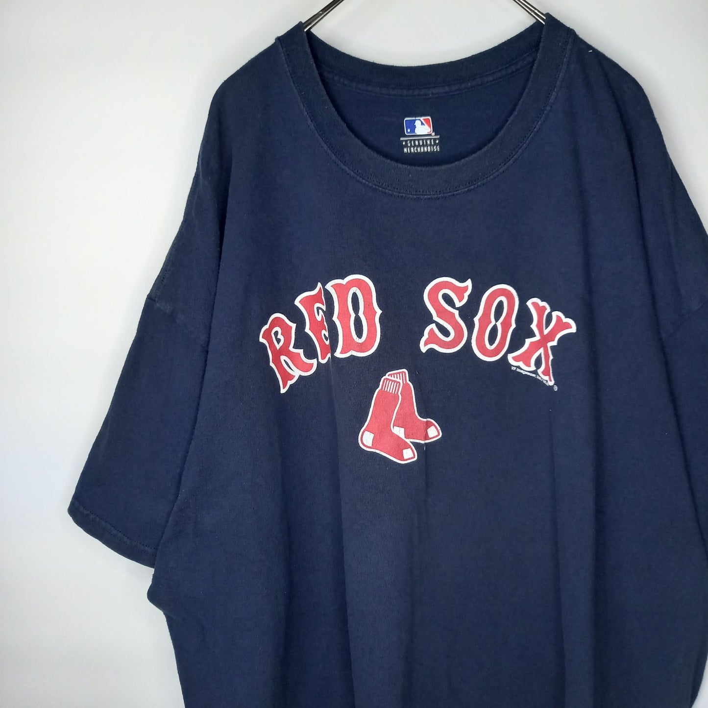 MLB　クルーネック　プリントTシャツ　REDSOX　オーバーサイズ　紺