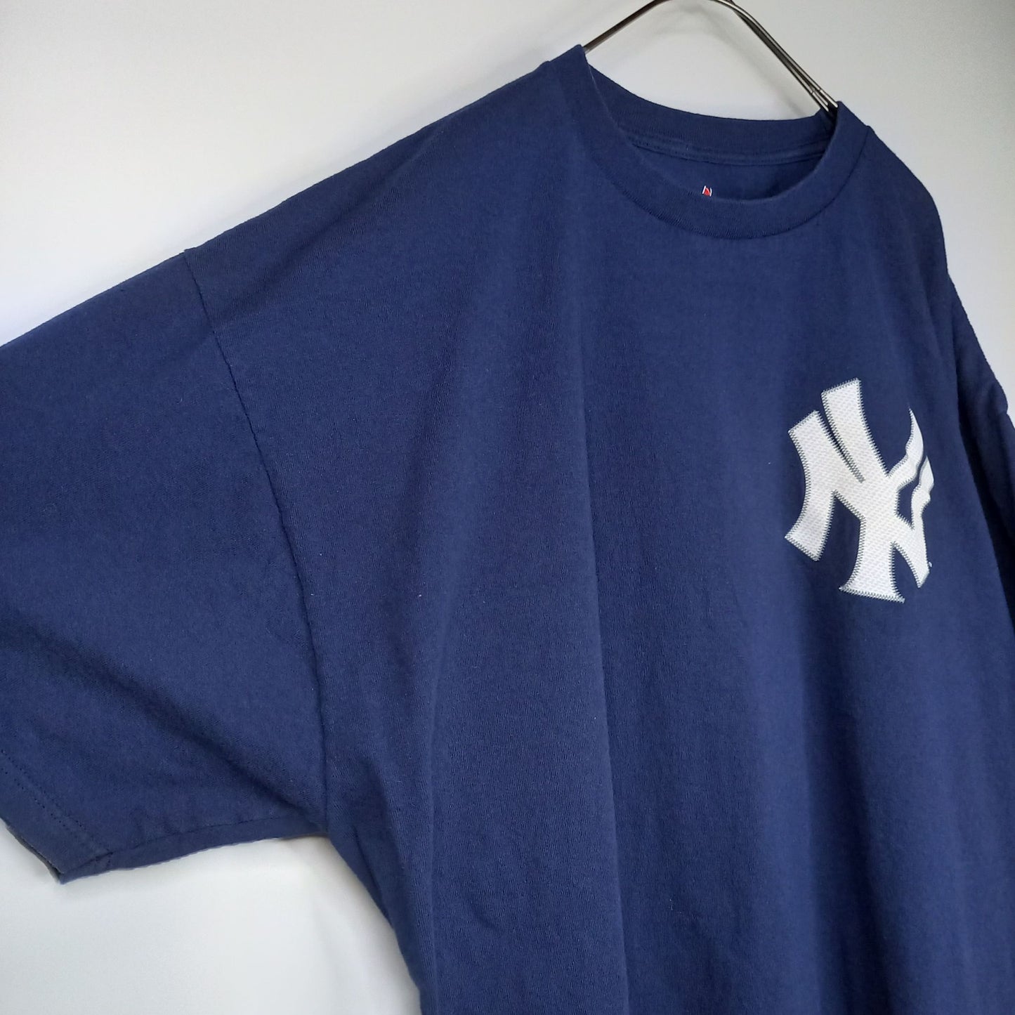 マジェスティック　ヤンキース　Tシャツ　半袖ジーター　両面プリント　ネイビー