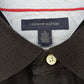 トミーヒルフィガー　ポロシャツ　半袖　オーバーサイズ　無地　刺繍ロゴ　黒