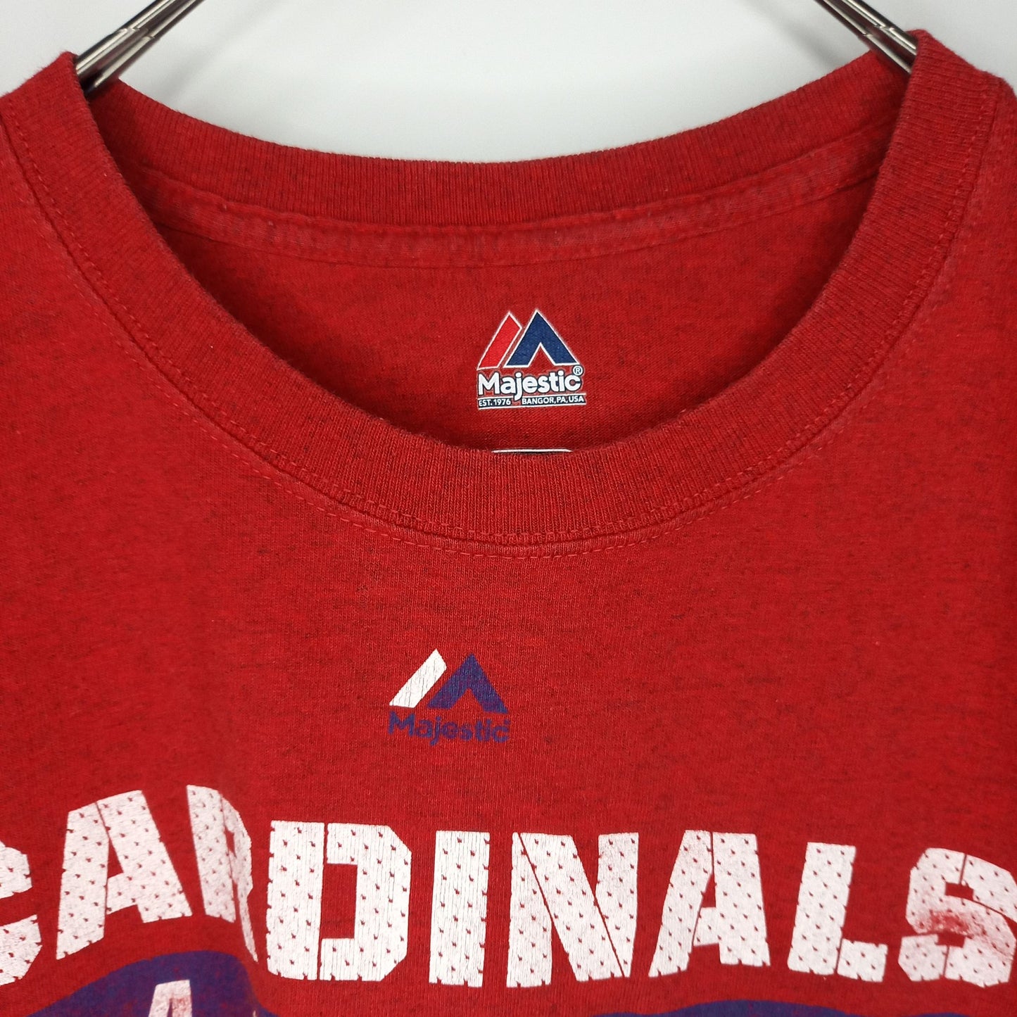 マジェスティック　ベースボール　Tシャツ　半袖　カージナルス　MLB　英字　赤