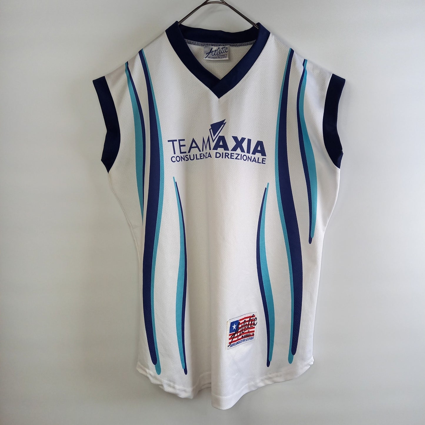 90s　イタリア製　ゲームシャツ　ノースリーブ　Tシャツ　メッシュ　白