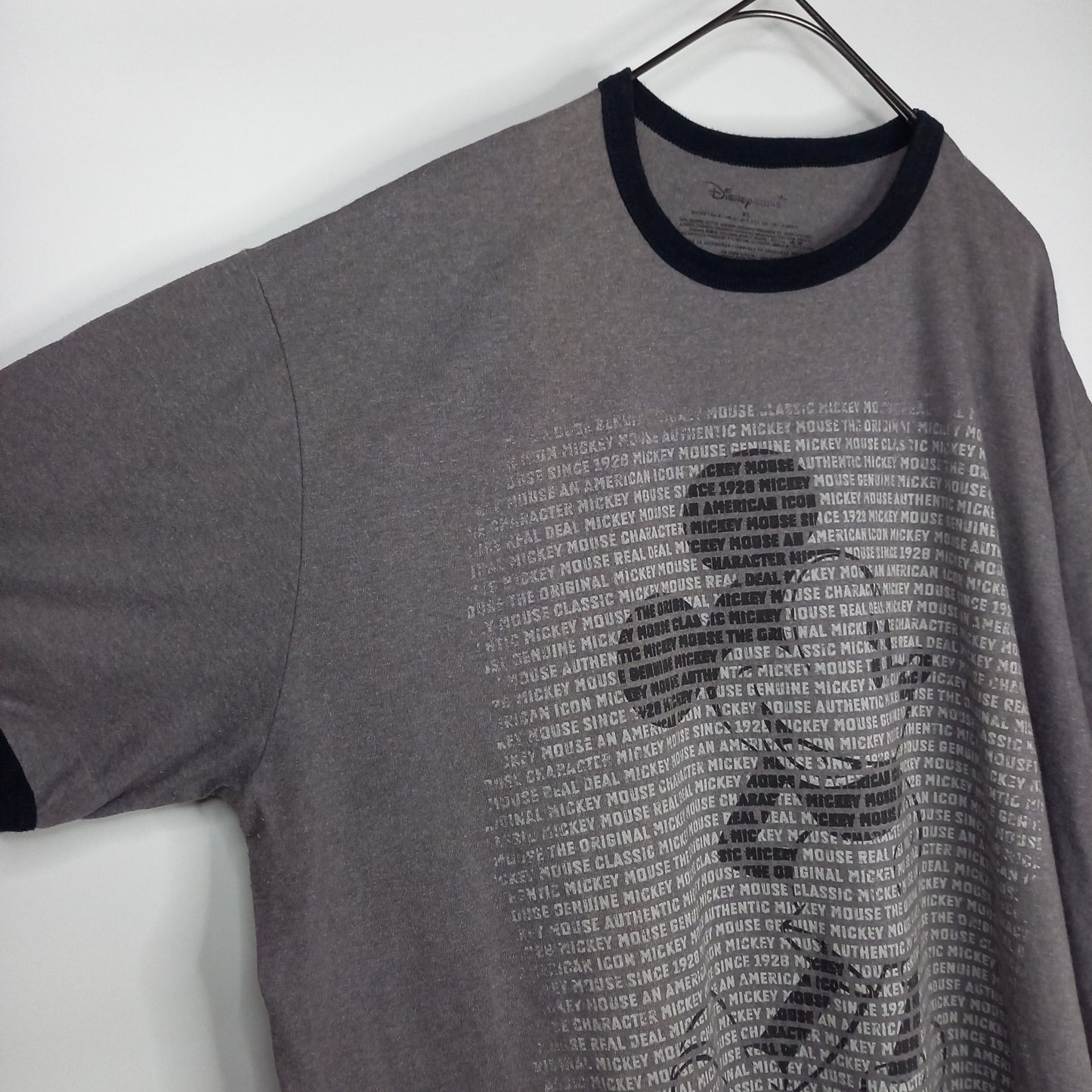 ディズニー　クルーネック　リンガーTシャツ　半袖　ビッグロゴ　オーバーサイズ