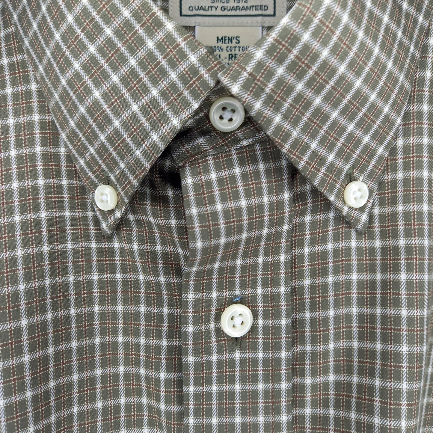 エルエルビーン　防シワ　BDシャツ　半袖　チェック　オーバーサイズ　カーキ　XL