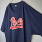 90s　アメリカ製　ラルフローレン　クルーネック　ロゴTシャツ　ビッグロゴ　紺