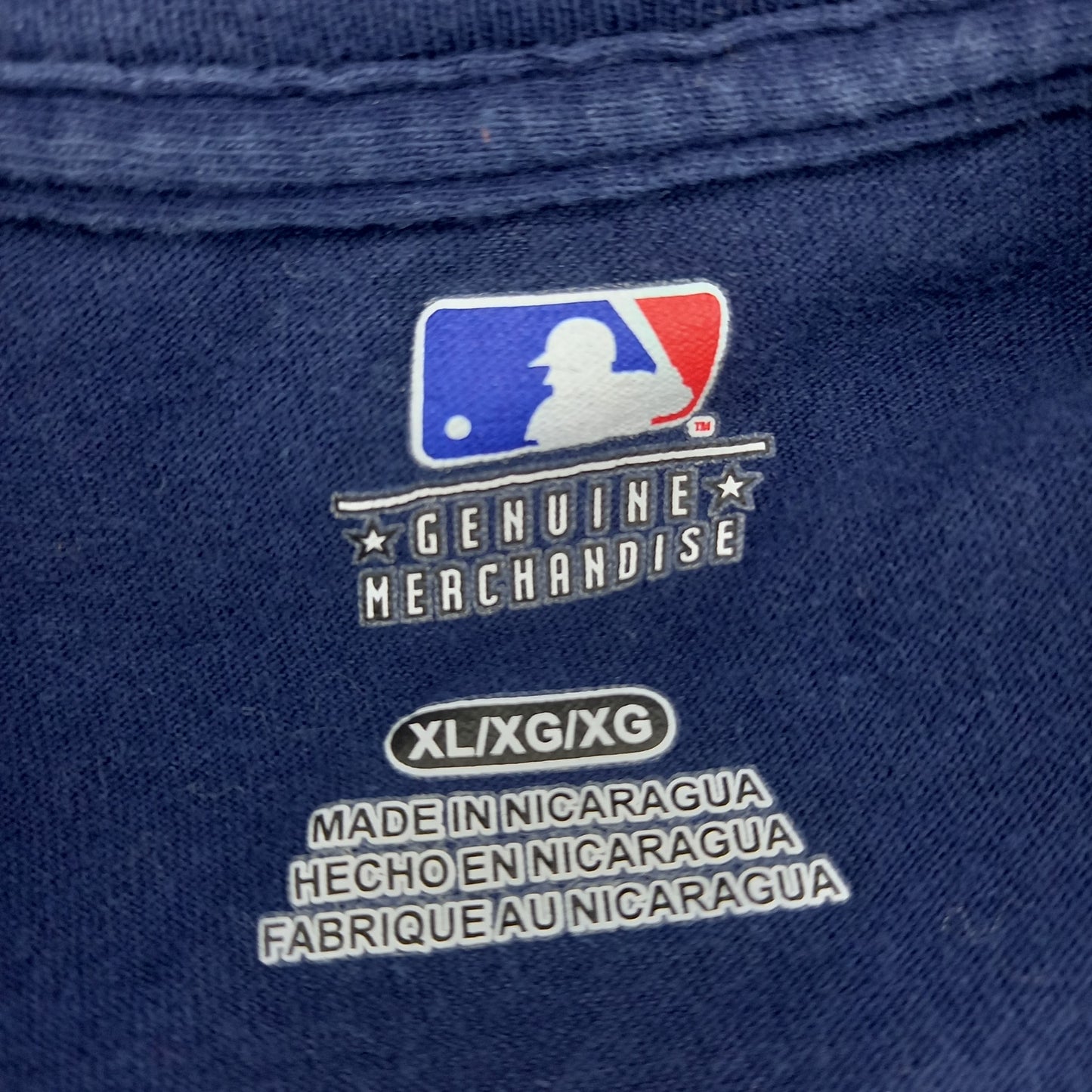 正規品　MLB　クルーネック　ベースボールTシャツ　タイガース　ビッグロゴ　紺
