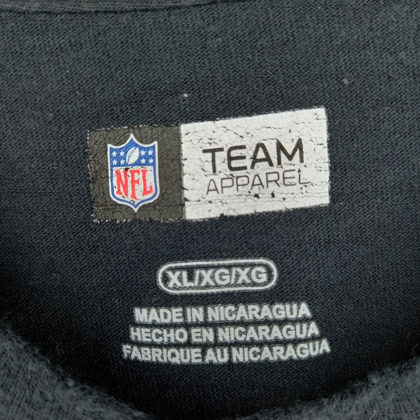 NFL　クルーネック　フットボールTシャツ　バイキングス　ビッグロゴプリント　黒