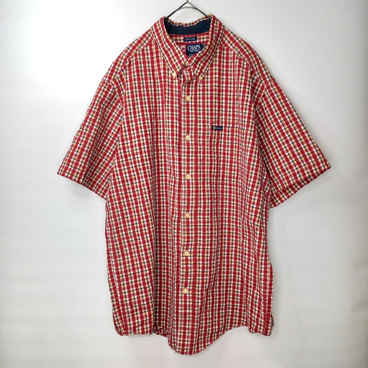 チャップス　シアサッカー　BDシャツ　半袖　オーバーサイズ　チェック　XL