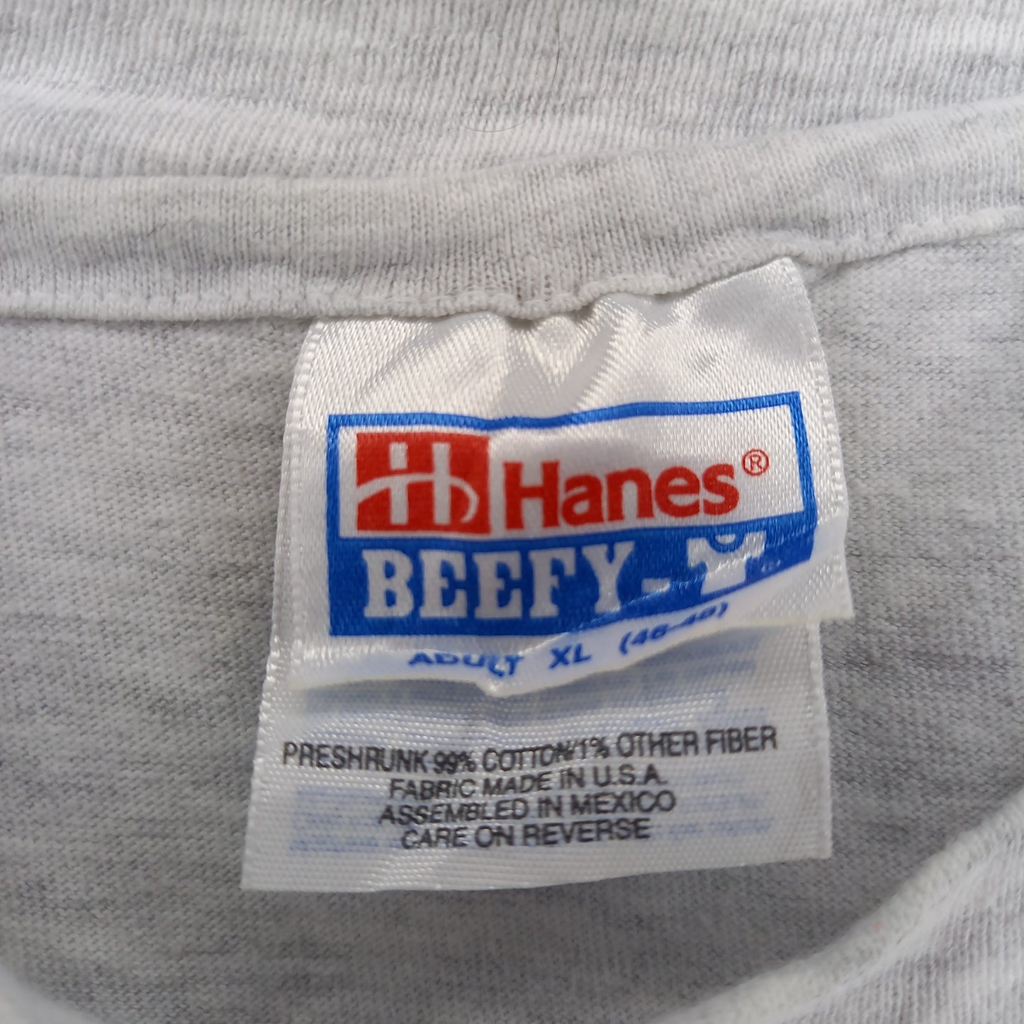 ヘインズ　ビーフィーTシャツ　半袖　両面プリント　オーバーサイズ　グレー　XL