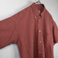 ラコステ　BDシャツ　半袖　ボタンダウン　S/S　チェック　刺繍ロゴ　赤