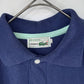 90s　フレンチラコステ　半袖　ポロシャツ　刺繍ロゴ　肩ライン　ユーロ古着　紺