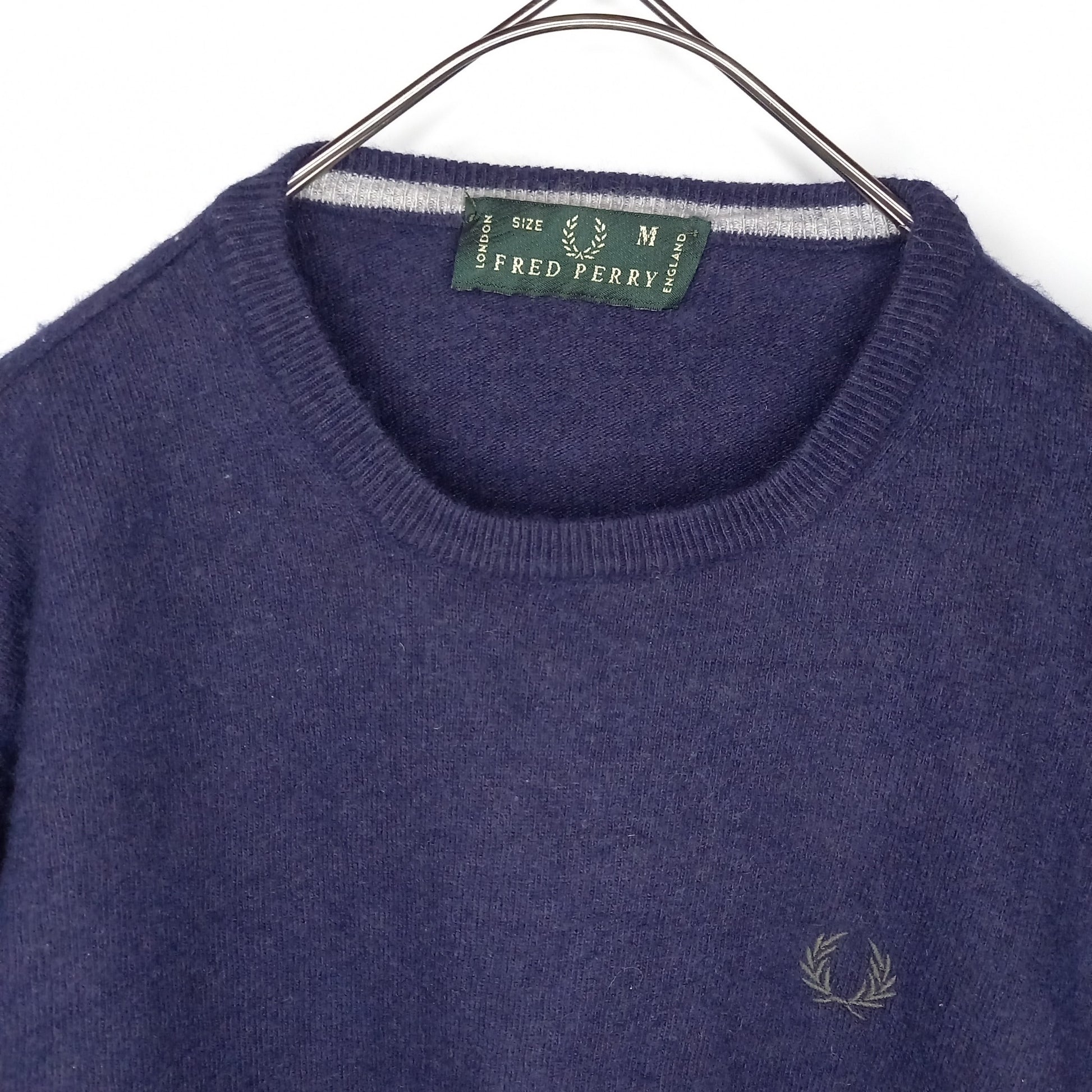 イタリア製 フレッドペリー カシミア ニット セーター 無地 刺繍ロゴ