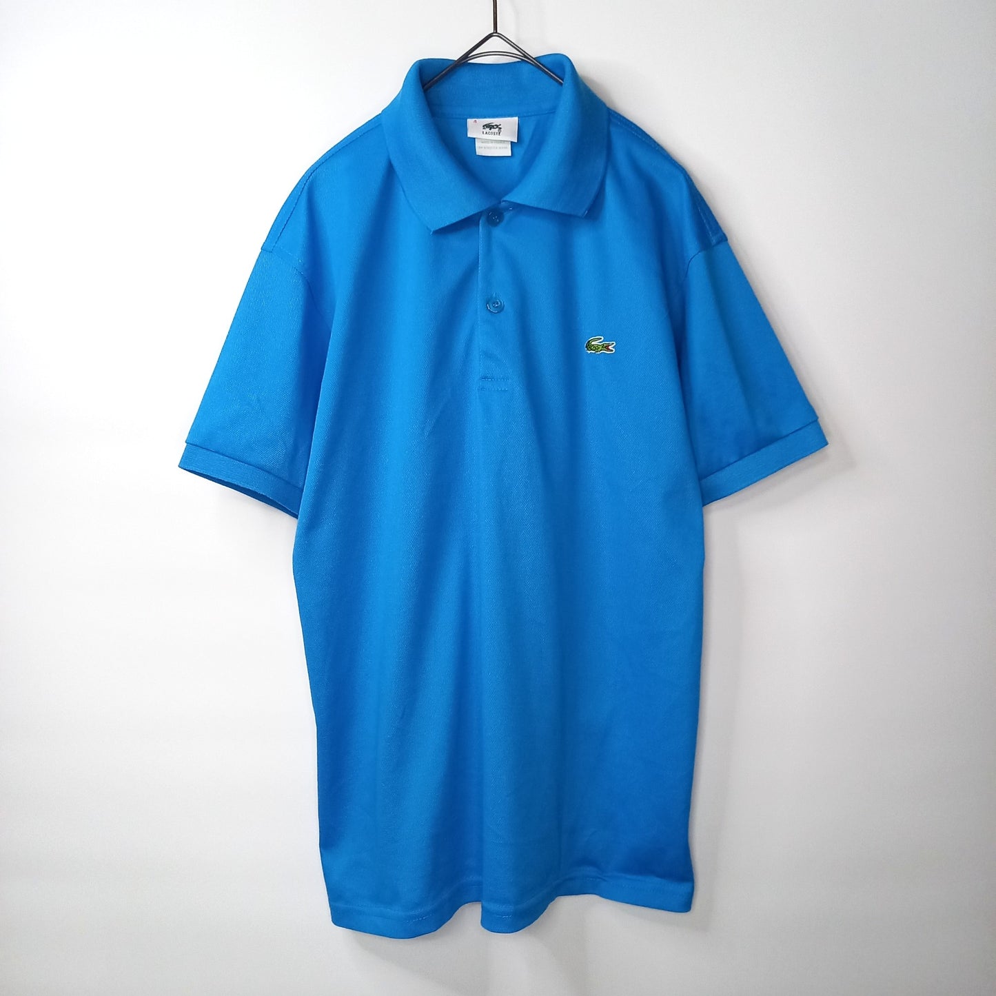 90s フレンチラコステ 半袖 ポロシャツ 刺繍ロゴ シェルボタン ユーロ 