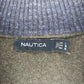 ノーティカ　ハーフジップ　コットンニット　セーター　ハイゲージ　刺繍ロゴ　グレー