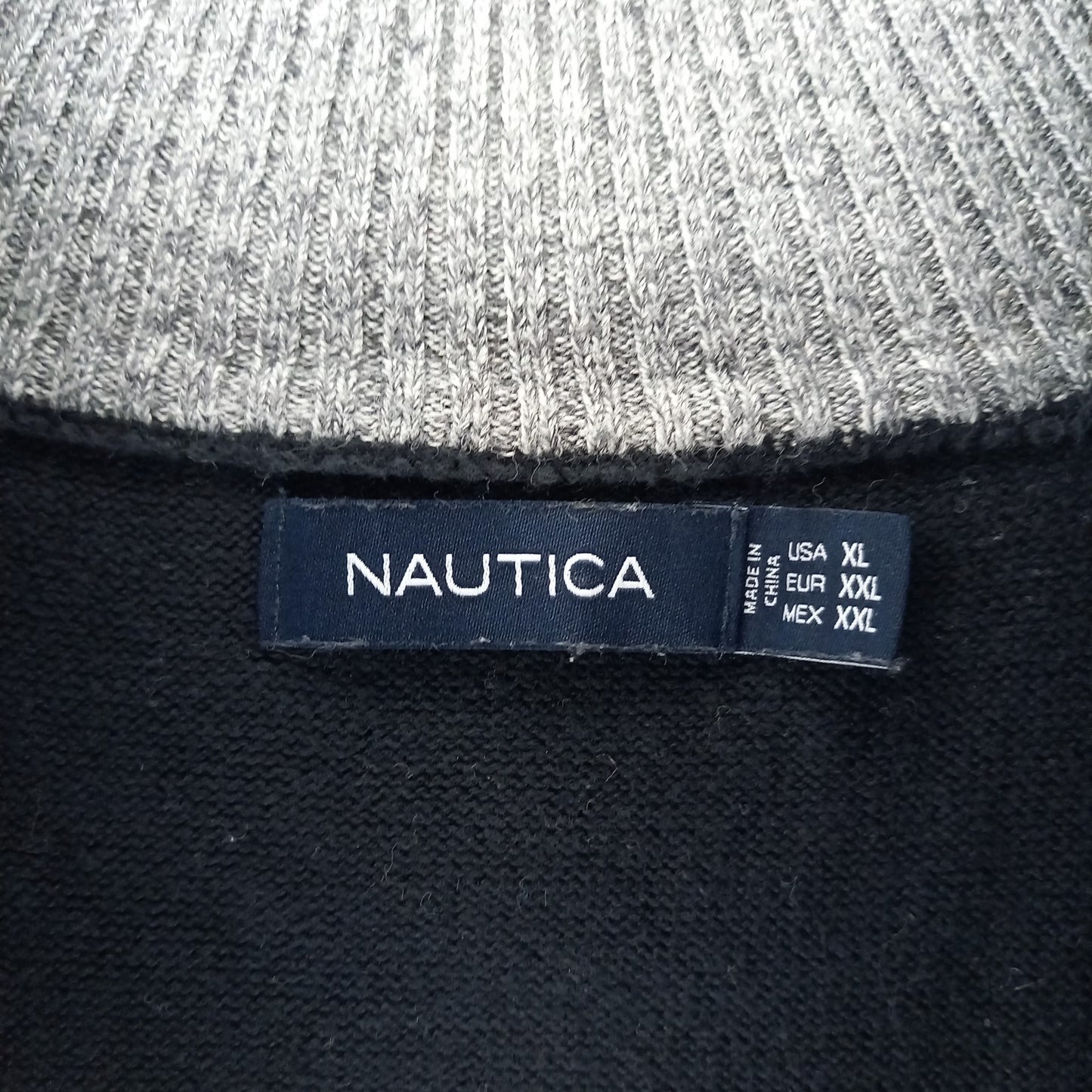 ノーティカ　ハーフジップ　コットン　ニット　セーター　オーバーサイズ　刺繍ロゴ