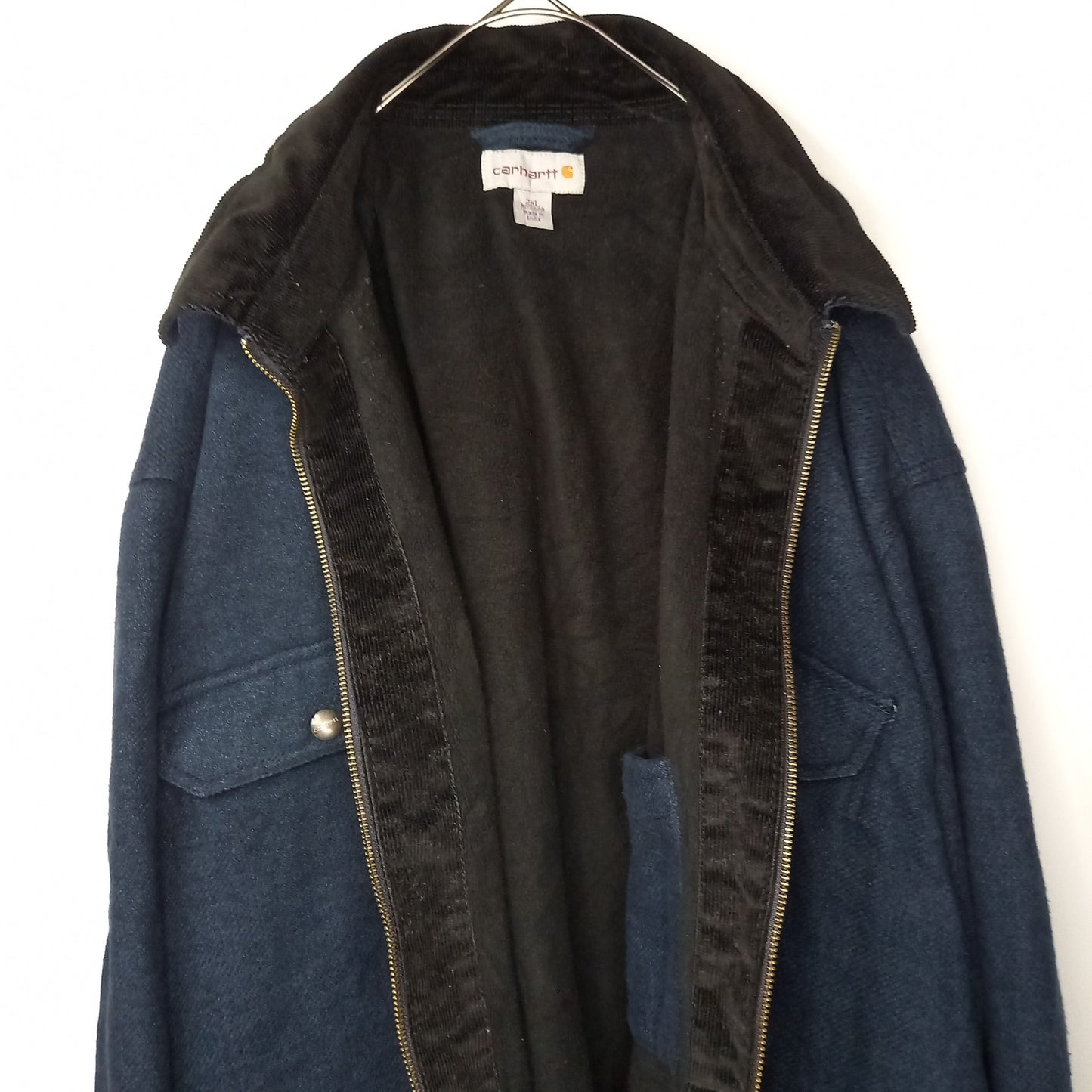 カーハート　CPO　シャツ　ジャケット　フルジップ　裏起毛　ボア　オーバーサイズ