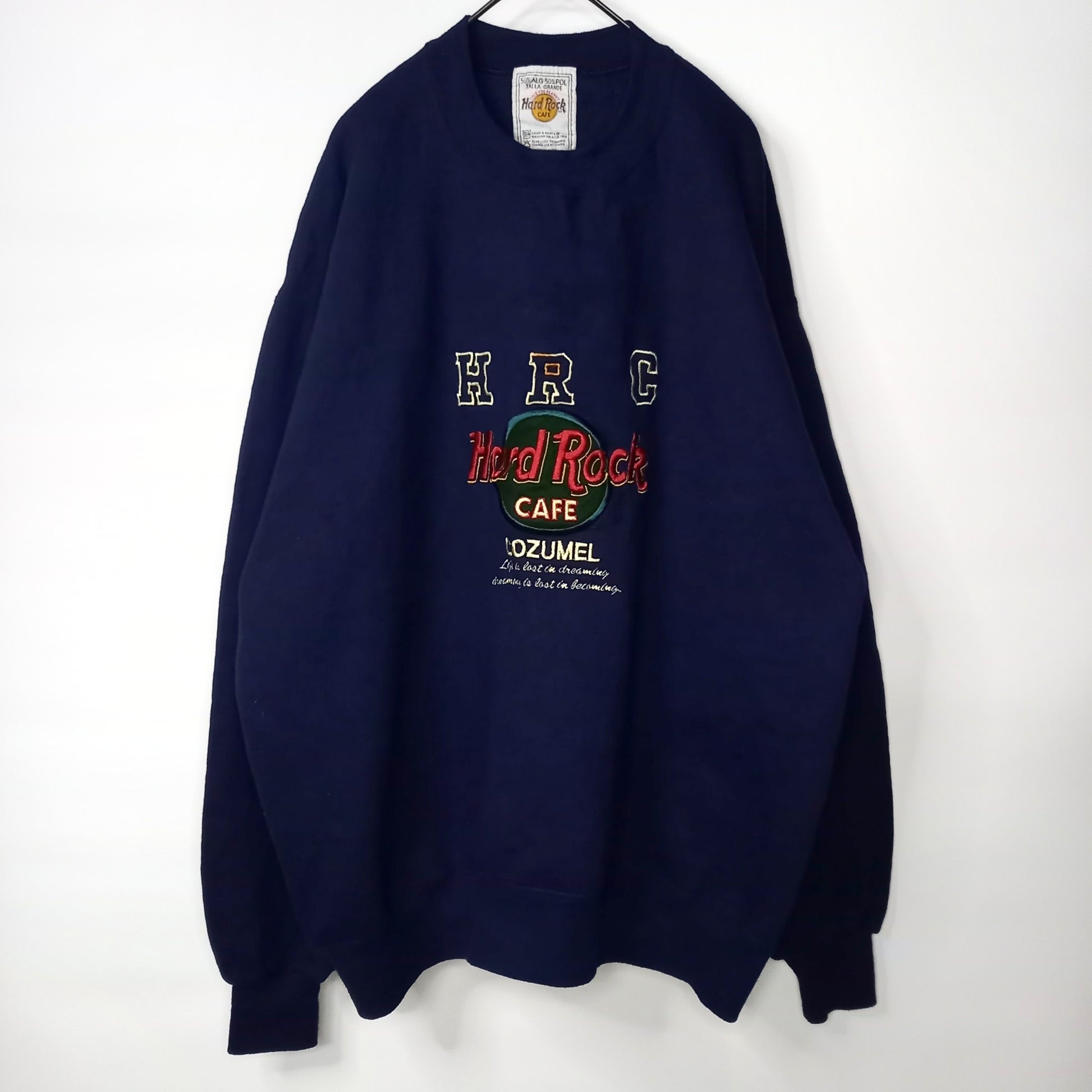 【希少】90's HARD ROCK CAFE  スウェット　刺繍　ブラック