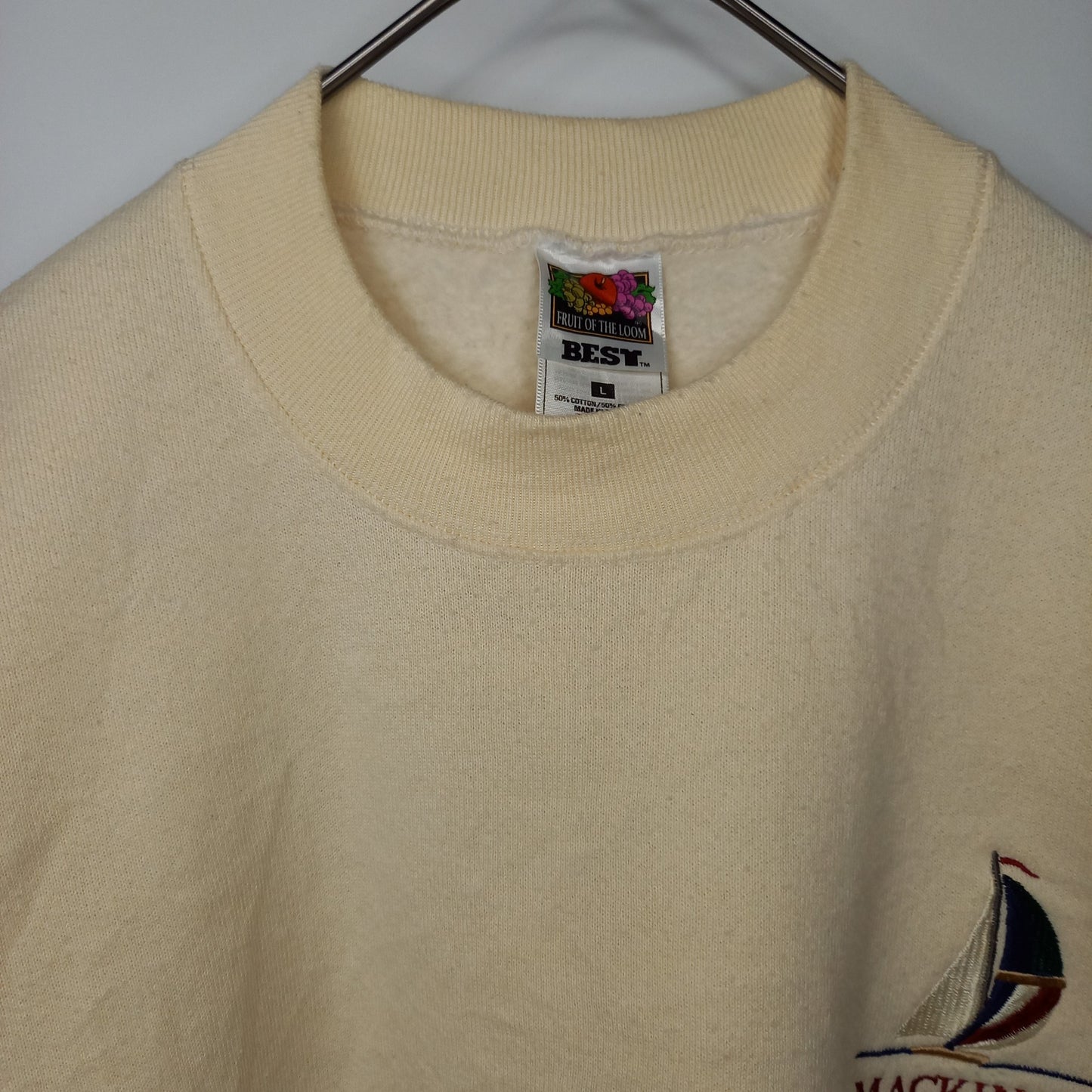 90s　カナダ製　フルーツオブザルーム　スウェット　トレーナー　裏起毛　刺繍ロゴ