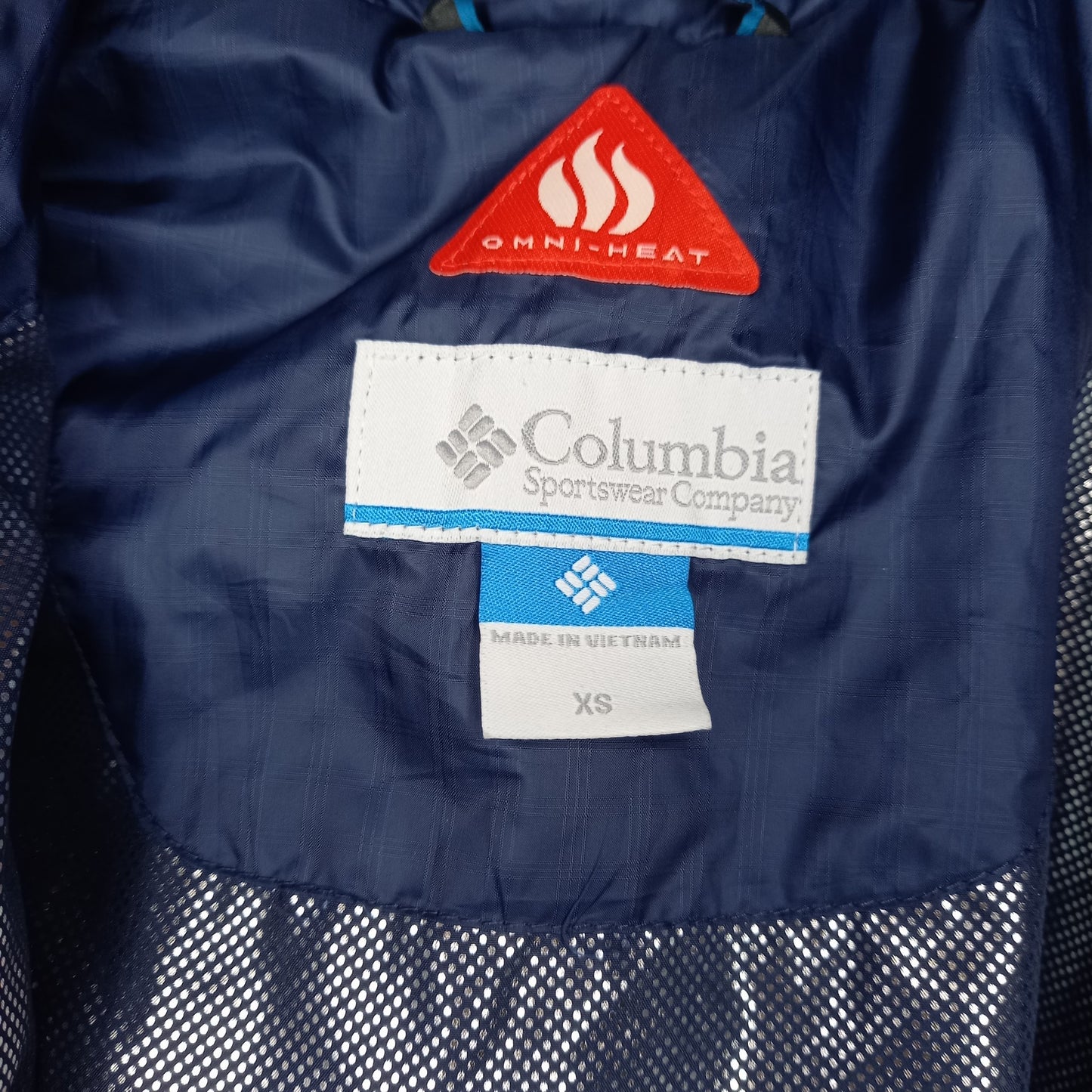コロンビア　ジップアップ　中綿ジャケット　オムニヒート　ライトダウン　刺繍ロゴ