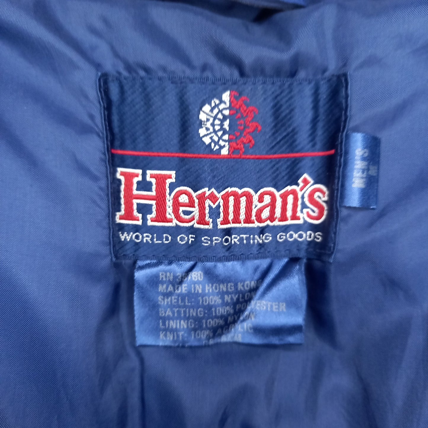 90s　Herman's　中綿　ナイロンジャケット　ダウン　ネイビー　M