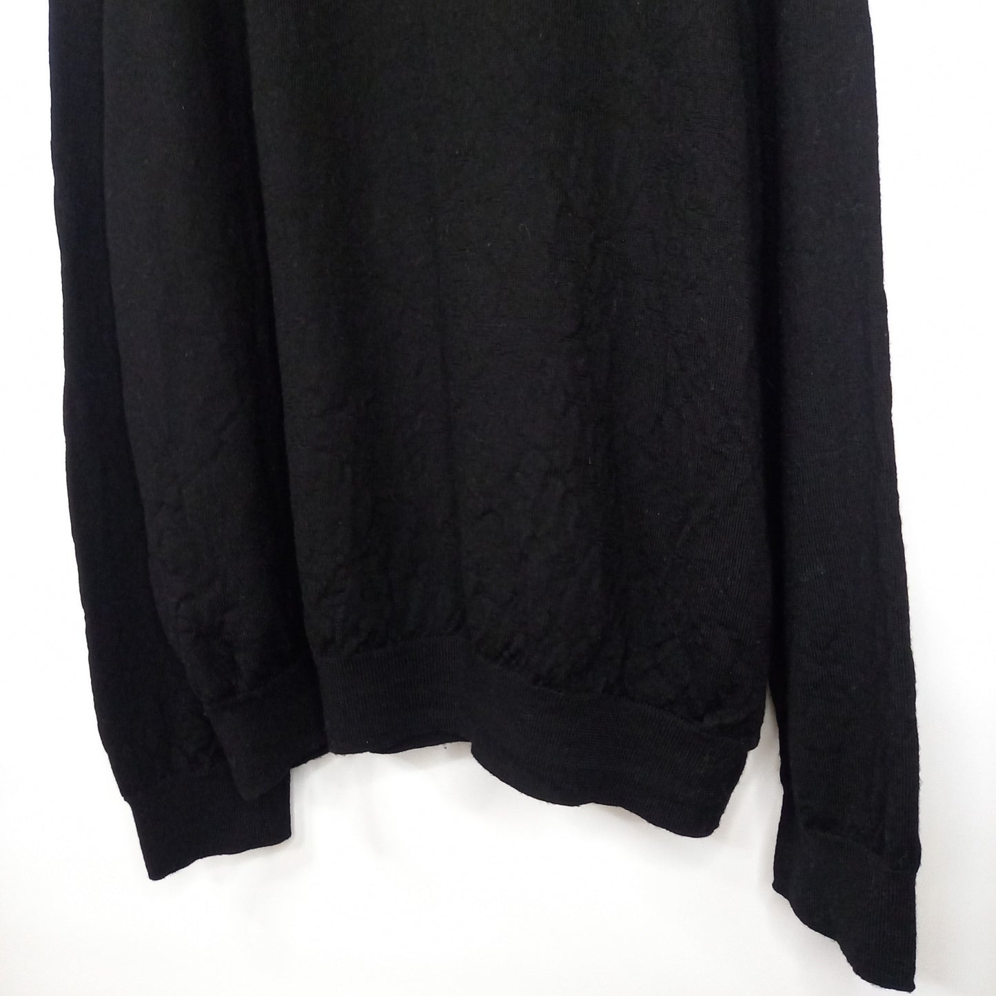 ポロラルフローレン　メリノウール　ニット　セーター　長袖　刺繍　ブラック　XXL