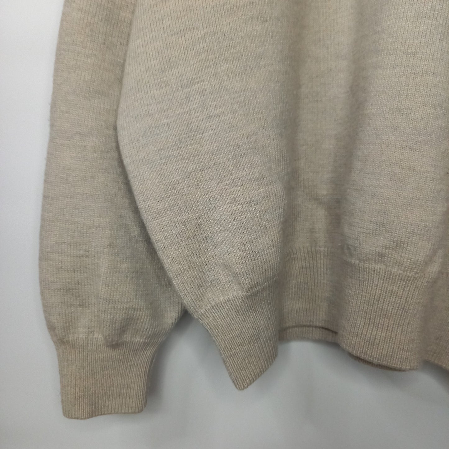 90s　ポロゴルフ　ラルフローレン　メリノニット　セーター　刺繍　ベージュ　L