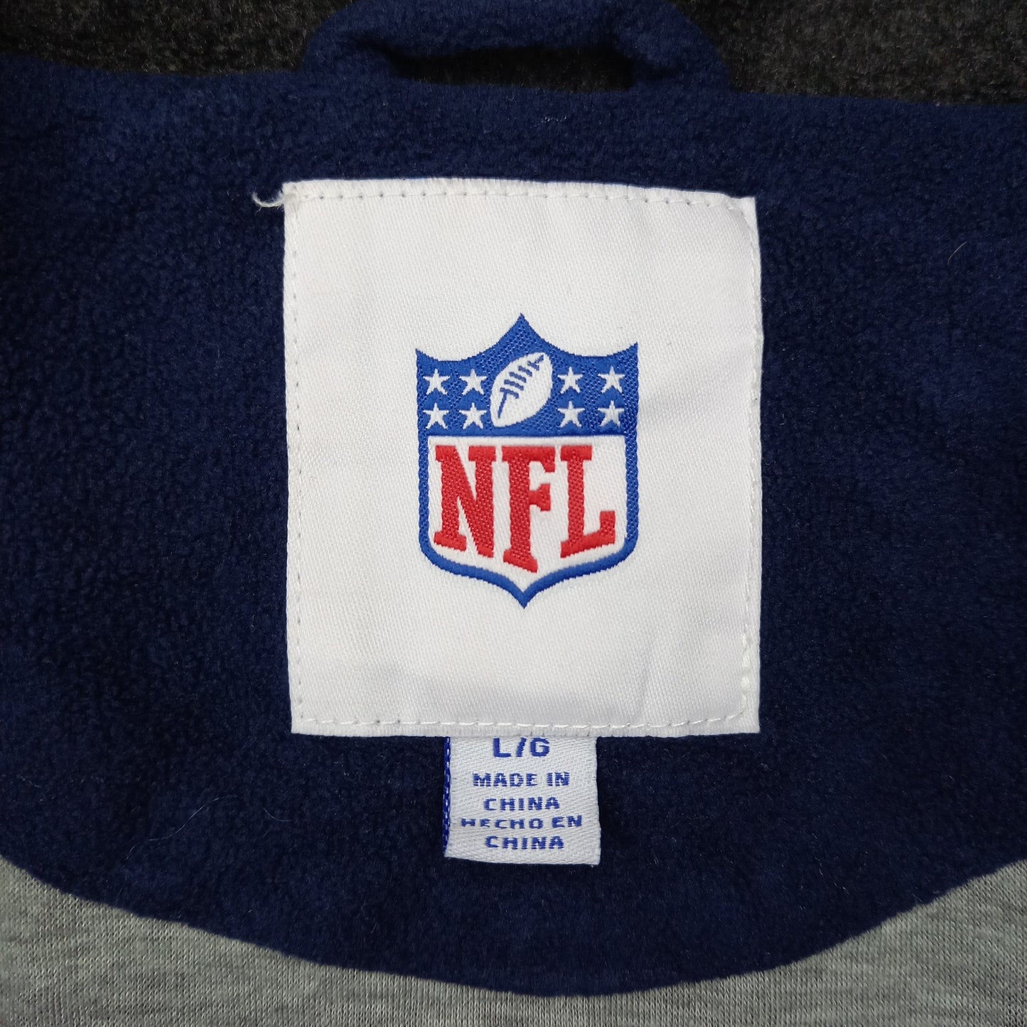 NFL　ジップ　フリース　ジャケット　ブルゾン　シーホークス　刺繍　ネイビー　L