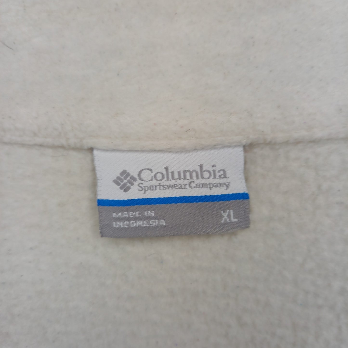 コロンビア　ジップアップ　フリース　ジャケット　ブルゾン　刺繍ロゴ　ホワイト　XL