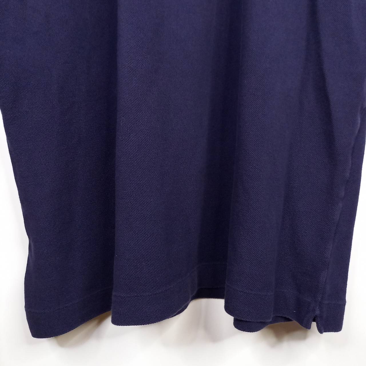 ラコステ　ポロシャツ　半袖　L1212　刺繍ロゴ　シェルボタン　ユーロ古着　ネイビー　XL