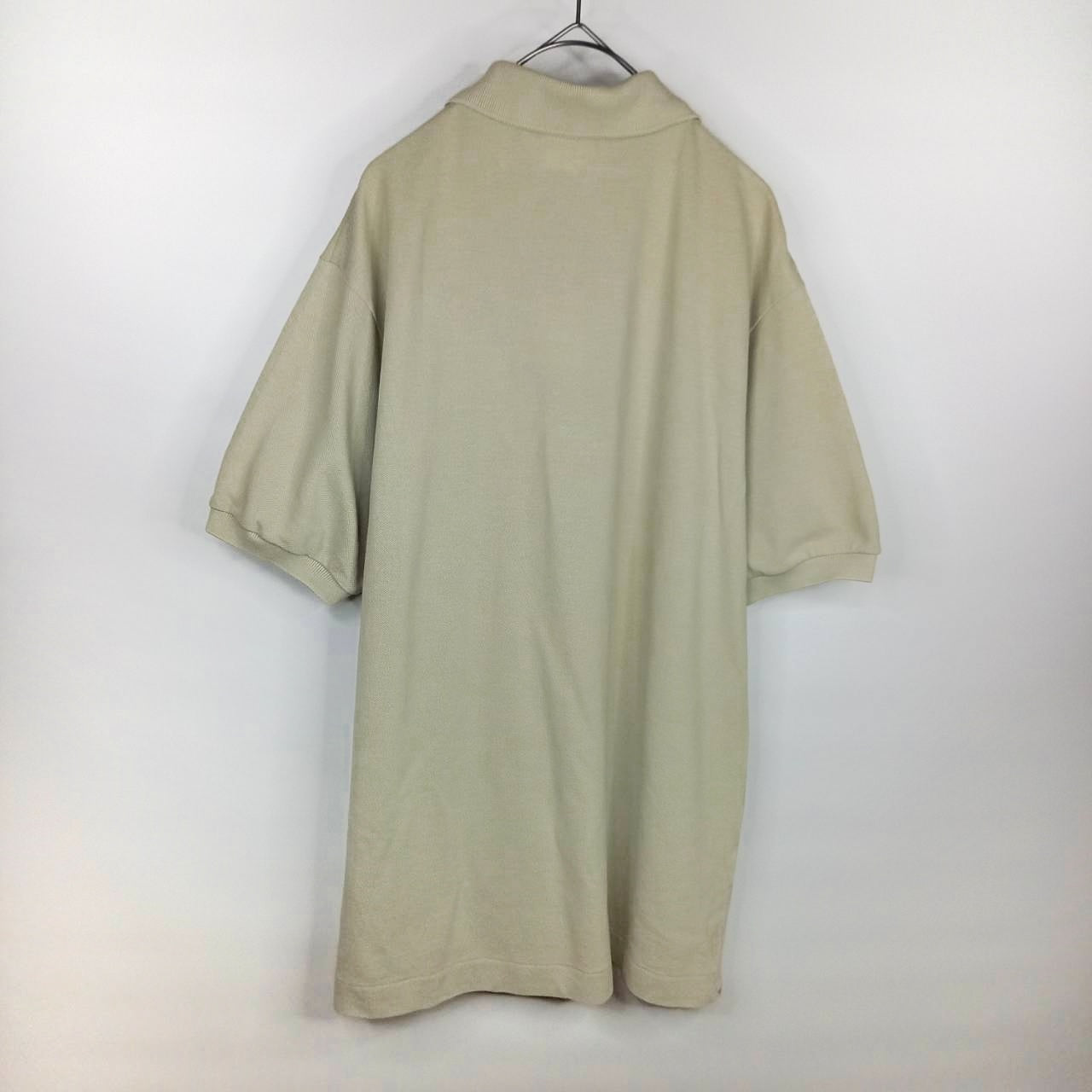 ラコステ　ポロシャツ　半袖　L1212　刺繍ロゴ　シェルボタン　スリット　グレー　L