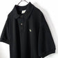 ラコステ　ポロシャツ　半袖　L1212　刺繍ロゴ　シェル　ユーロ古着　ブラック　L