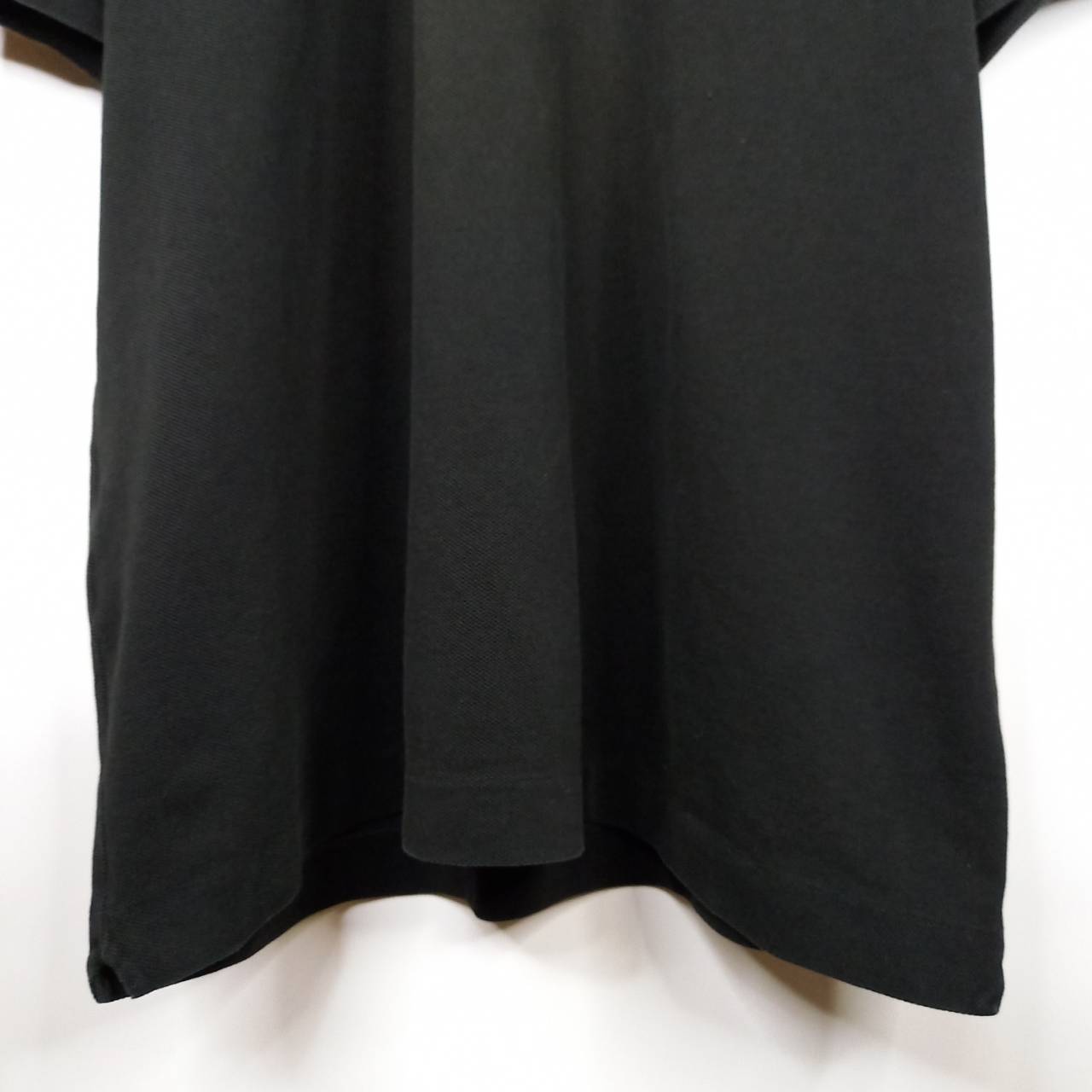 ラコステ　ポロシャツ　半袖　L1212　刺繍ロゴ　シェル　ユーロ古着　ブラック　XL