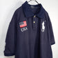 ラルフローレン　ポロシャツ　半袖　刺繍　ビッグポニー　ラガー　USA　ネイビー　紺色　XL
