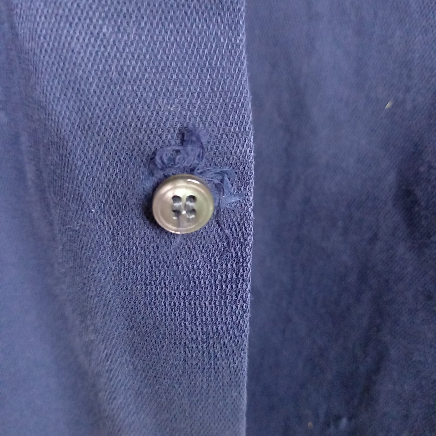 ラコステ　BDシャツ　長袖　ボタンダウン　刺繍ロゴ　コットン　ユーロ古着　ネイビー　紺色　L