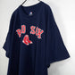 MLB　プリント　Tシャツ　半袖　ビッグロゴ　ゲームシャツ　ネイビー　2XL　XXL