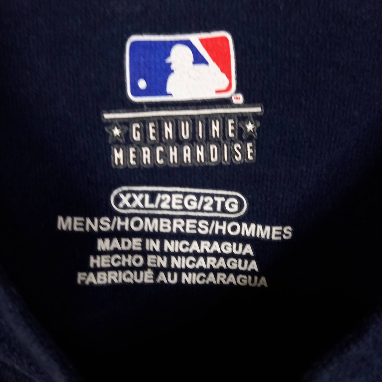 MLB　プリント　Tシャツ　半袖　ビッグロゴ　ゲームシャツ　ネイビー　2XL　XXL