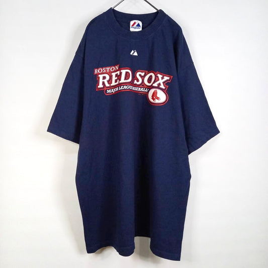 90s　アメリカ製　マジェスティック　MLB　プリント　Tシャツ　半袖　紺　XL