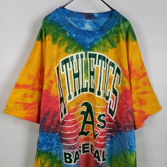 MLB　プリント　Tシャツ　半袖　ゲームシャツ　ベースボール　タイダイ　XL