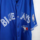 90s　マジェスティック　MLB　ゲームシャツ　半袖　刺繍ロゴ　ブルー　XL