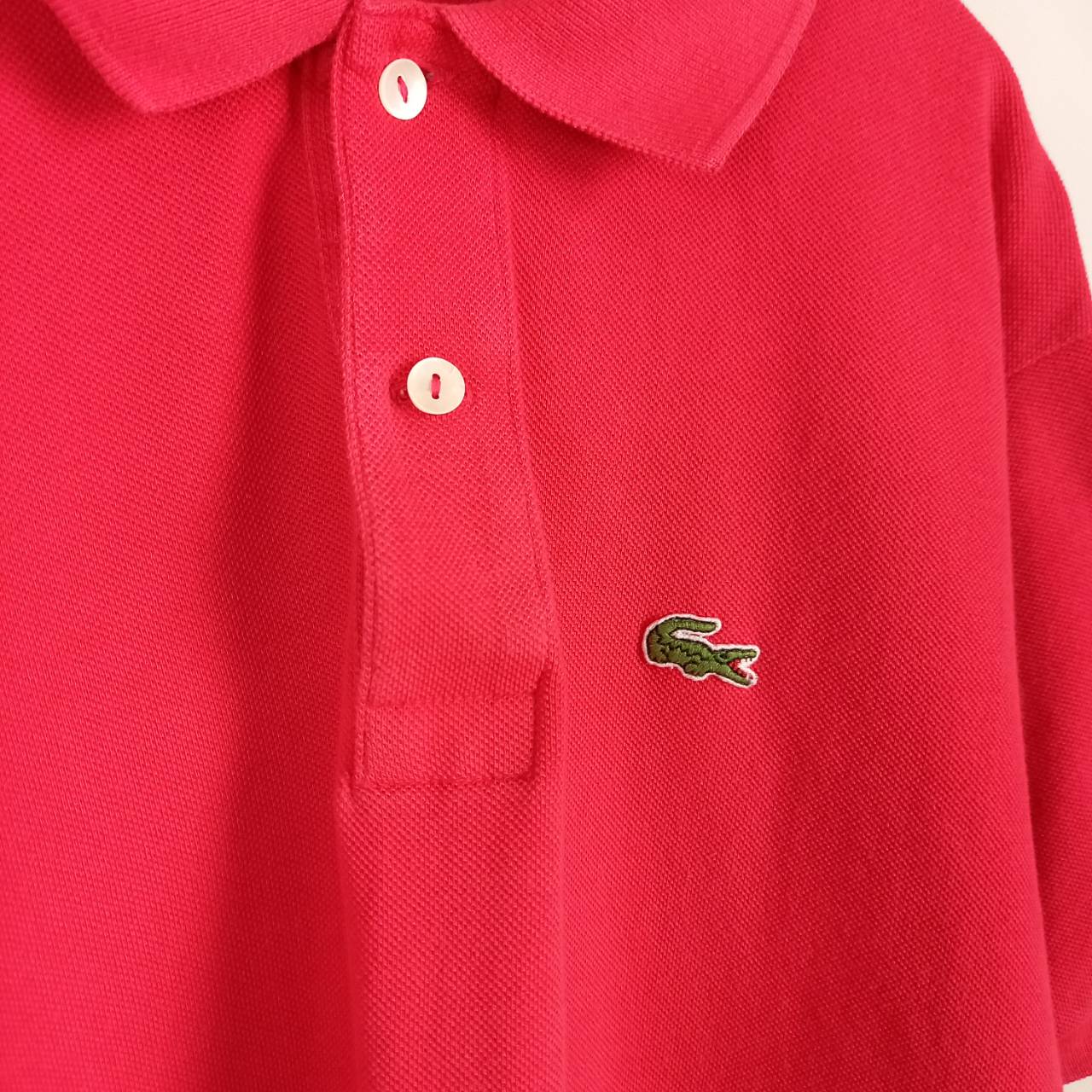 フレンチラコステ　ポロシャツ　半袖　フレラコ　刺繍ロゴ　シェルボタン　ピンク　M