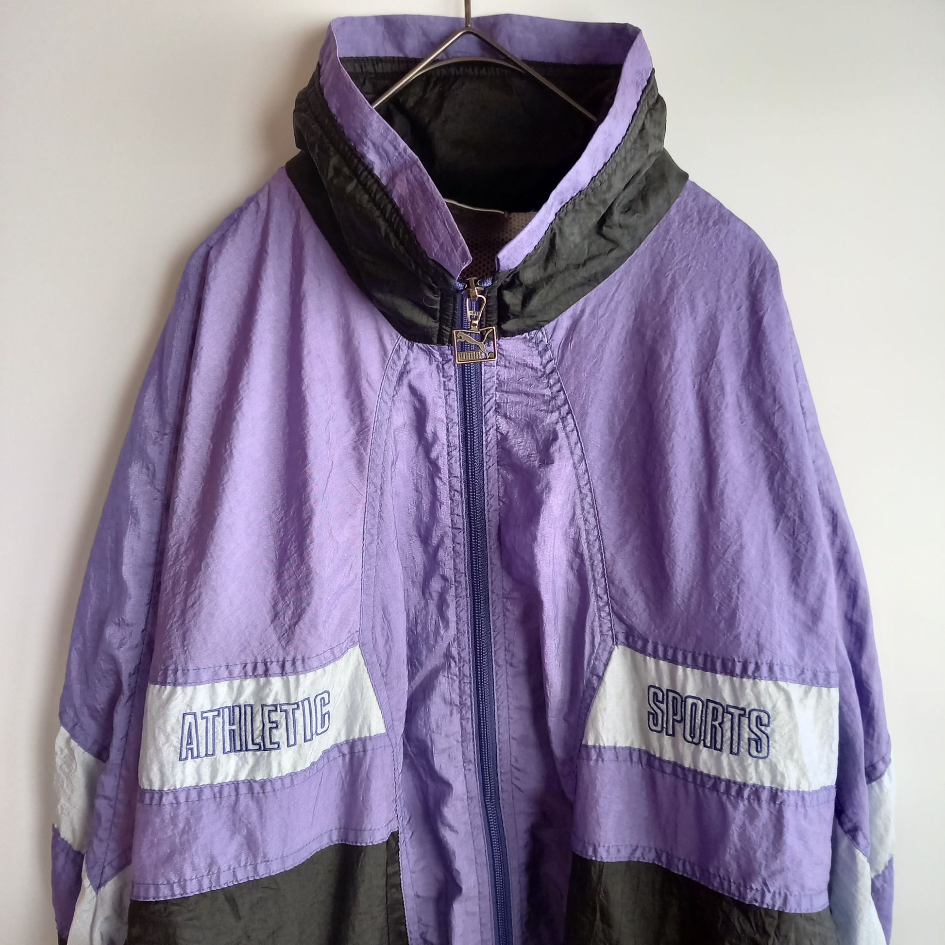 《希少》プーマ　PUMA ナイロンジャケット　90年製☆M 紫　パープル