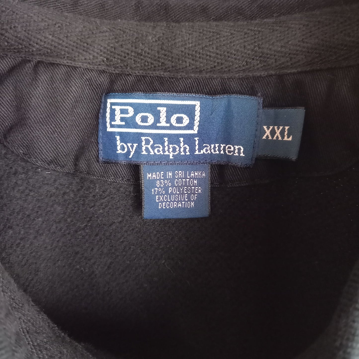 ポロバイラルフローレン　長袖ポロシャツ　ビッグポニー　刺繍ロゴ　ブラック　XXL (2XL)