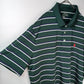 ポロラルフローレン　ポロシャツ　半袖　刺繍ロゴ　ボーダー　グリーン　L/G