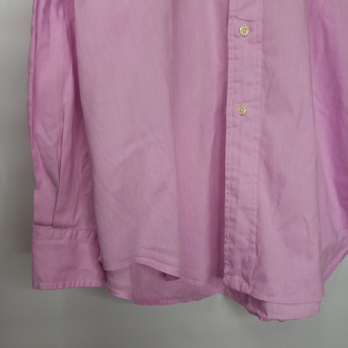 ラルフ　BDシャツ　コットン　カラーポニー　オックスフォード　刺繍ロゴ　ピンク　L