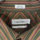 カルバンクライン　ストライプ　シャツ　オーバーサイズ　コットン　ブラウン　XL