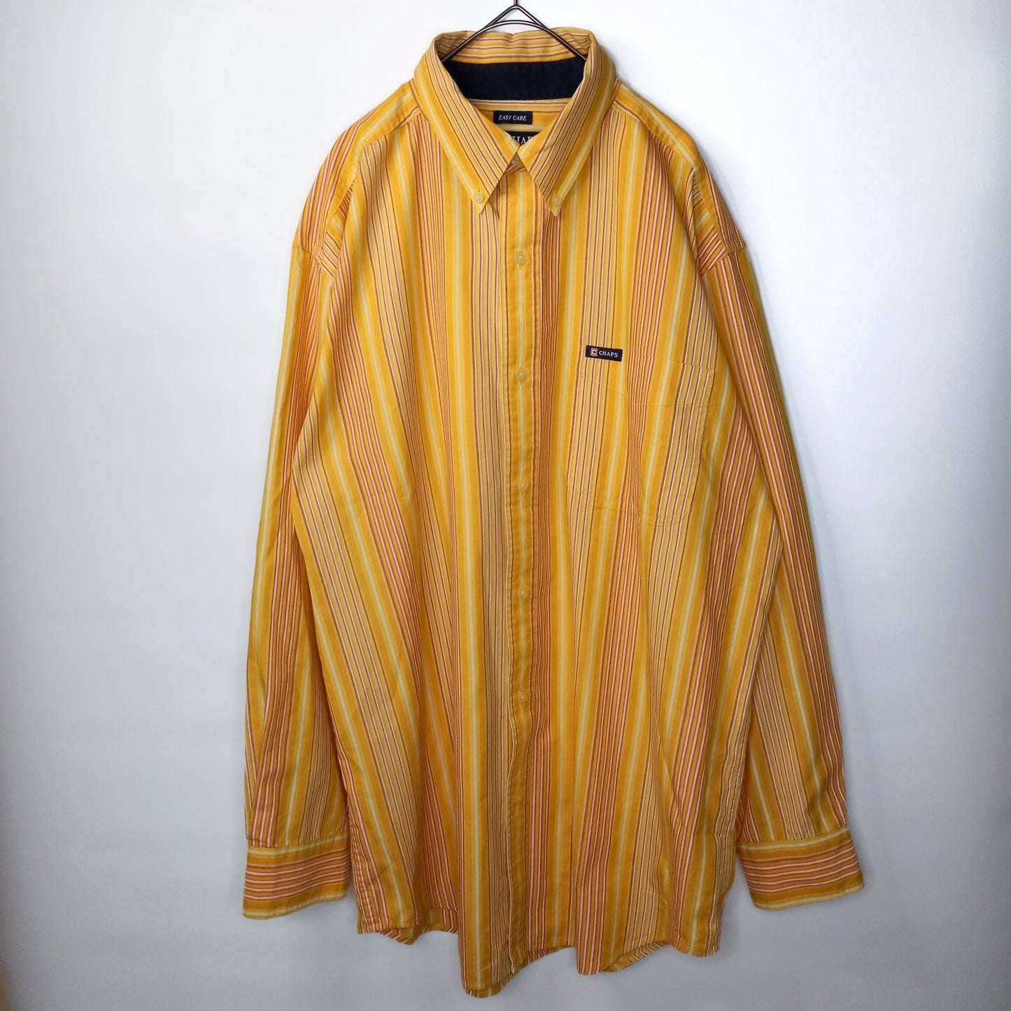チャップス　ストライプ　BDシャツ　刺繍ロゴ　オレンジ　L/G