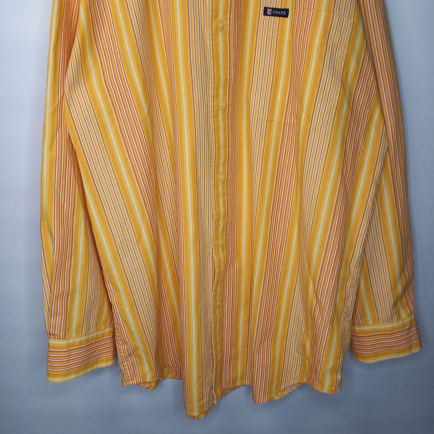 チャップス　ストライプ　BDシャツ　刺繍ロゴ　オレンジ　L/G