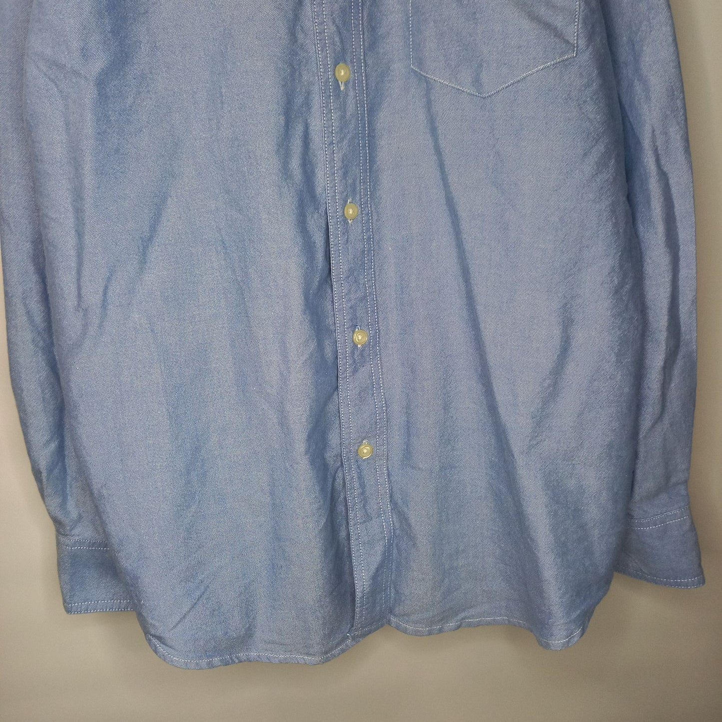 チャップス　オックスフォード　BDシャツ　刺繍ロゴ　ブルー　M
