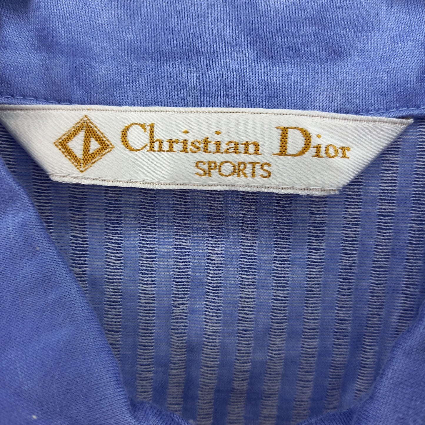 クリスチャンディオール　半袖ポロシャツ　刺繍ロゴ　ユーロ古着　ストライプ　S