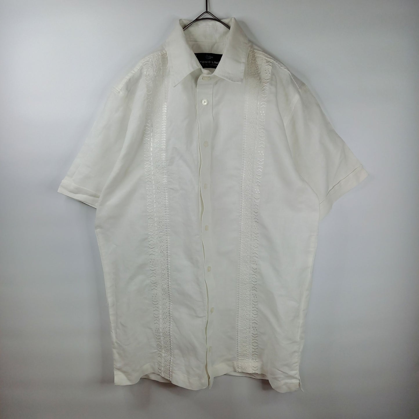 ANTONIO LIMON　キューバシャツ　半袖　刺繍　メキシコ製　ホワイト